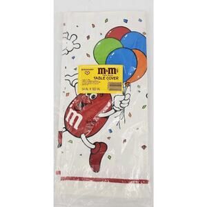 Vintage 1988 Mars M&M Candy Hallmark Paper Tablecloth Table Cover NEW Sealed